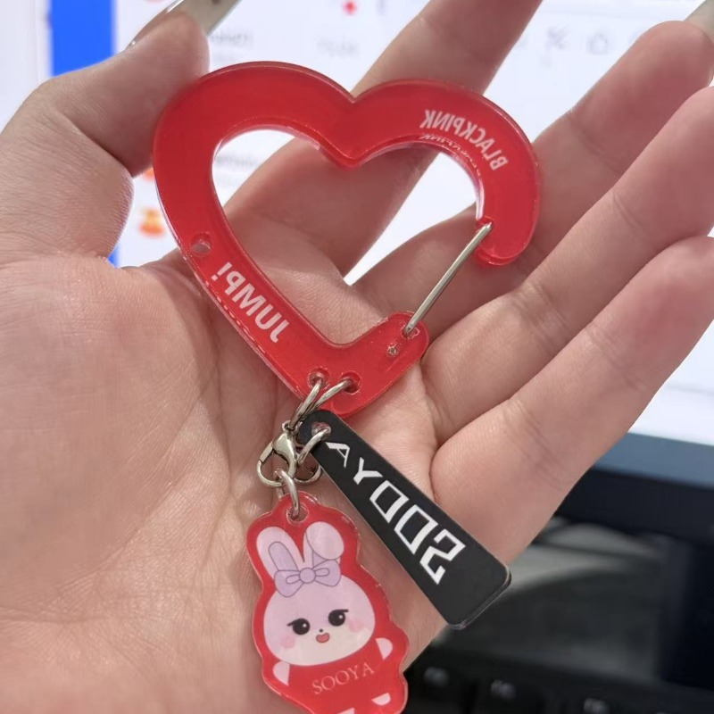 Black Pink Lovely Acrylic Fan‑ - огляд і ціна Carabiner Keychain